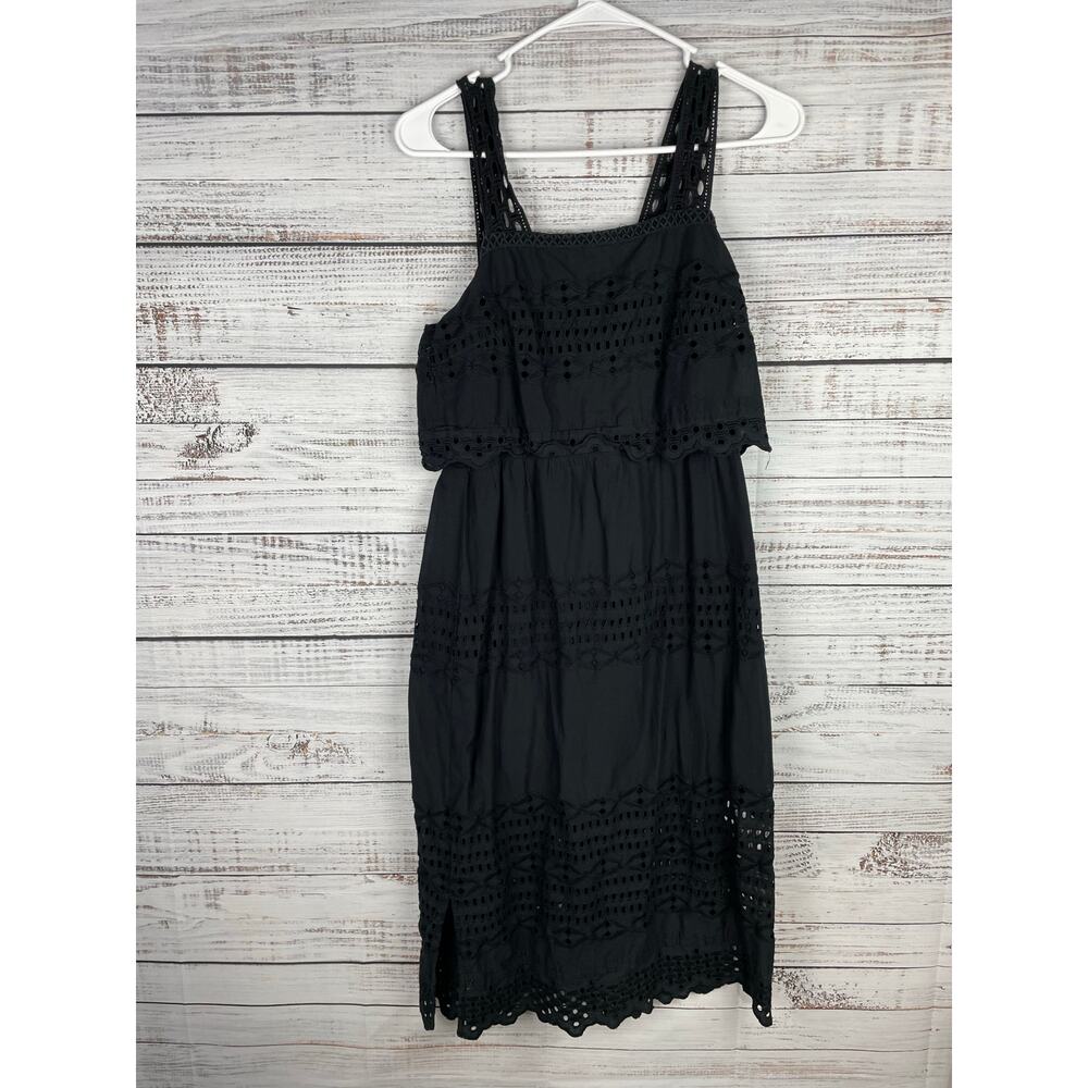 J. Crew Factory Black Lace Midi Dress